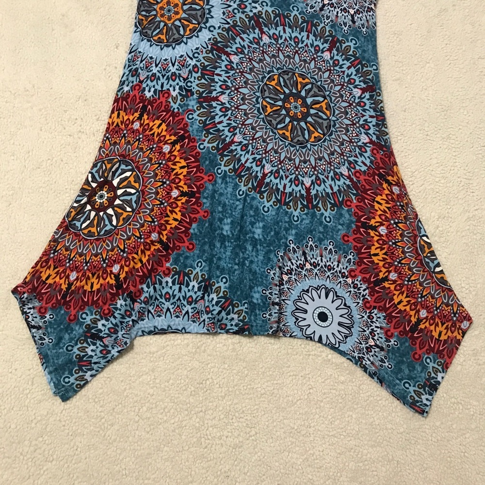 SOLD Sleeveless Boho Dress Mandala Print Soft Stretchy Size M ๐จ - Picture 3 of 10